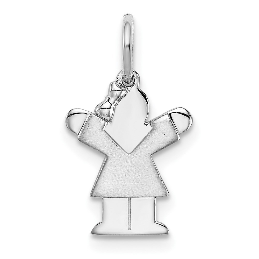 Million Charms 14k White Mini Girl Love Charm